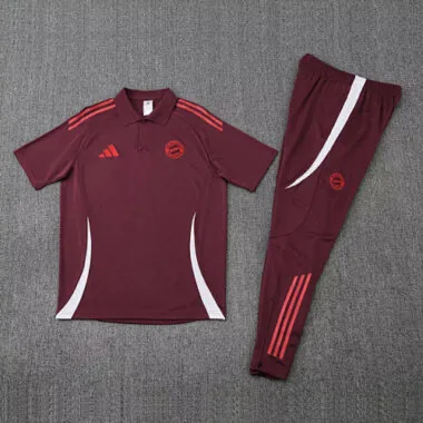 25-26 Bayern Munich Red POLO Training Kits Football Tracksuits