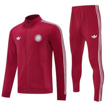 25-26 Bayern Munich Red Football Tracksuits Long Jacket Suits