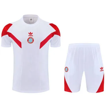 25-26 Bayern Munich Original White Training Kits Football Tracksuits
