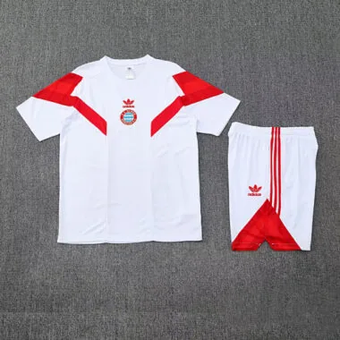 25-26 Bayern Munich Original White Training Kits Football Tracksuits