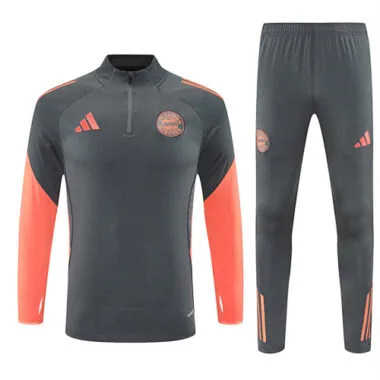 25-26 Bayern Munich Grey Training Kits Long Football Tracksuits
