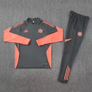 25-26 Bayern Munich Grey Training Kits Long Football Tracksuits