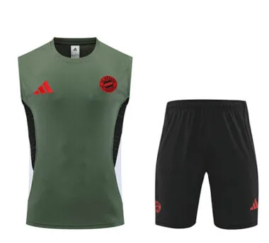 25-26 Bayern Munich Green&amp;Black Training Kits Football Vest Suits