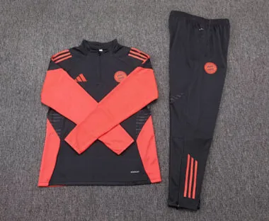 25-26 Bayern Munich Black&amp;Orange Training Kits Long Football Tracksuits