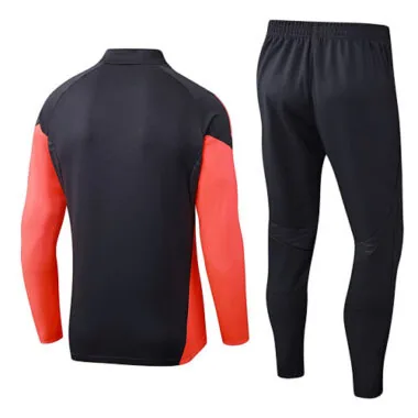 25-26 Bayern Munich Black&amp;Orange Training Kits Long Football Tracksuits