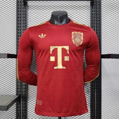 25-26 Bayern Munich Red Long Sleeve Kit 125th Anniversary Edition Player Version Soccer AAAAJer