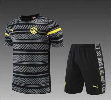 22-23 Dortmund Training Suit Short Sleeve Kit Grey