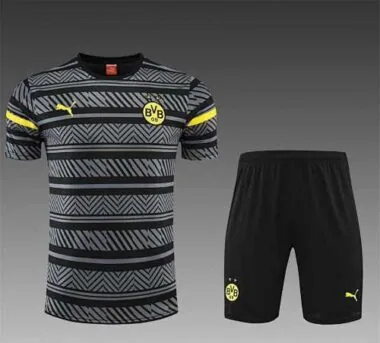 22-23 Dortmund Training Suit Short Sleeve Kit Grey