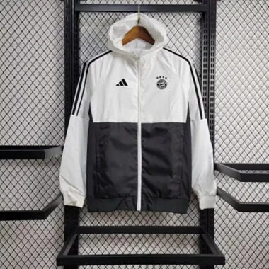 23-24 Bayern White and Black Windbreaker Jacket Football Replicas Yupoo