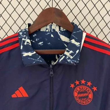 23-24 Bayern Reversible Windbreaker Gray&Navy Double-Sides Jacket Soccer Jerseys For Sale