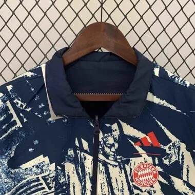 23-24 Bayern Reversible Windbreaker Gray&Navy Double-Sides Jacket Soccer Jerseys For Sale
