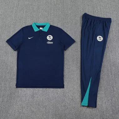 25-26 Club America Navy POLO Training Kits Football Tracksuits