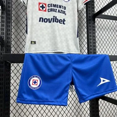 25-26 Cruz Azul Away Kid Kits Youth Apparels Soccer AAAAJersey Yupoo