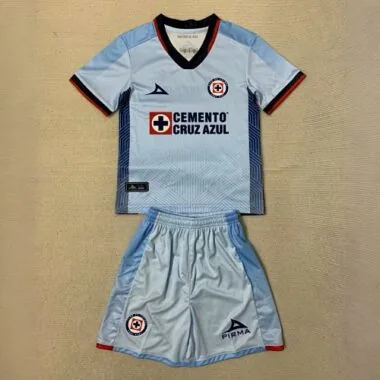 23-24 Cruz Azul Away Kids Kit Children Suits Soccer Jerseys Yupoo