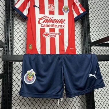 24-25 Chivas Guadalajara Home Kid Kits Youth Apparels AAAAJersey Wholesale Yupoo