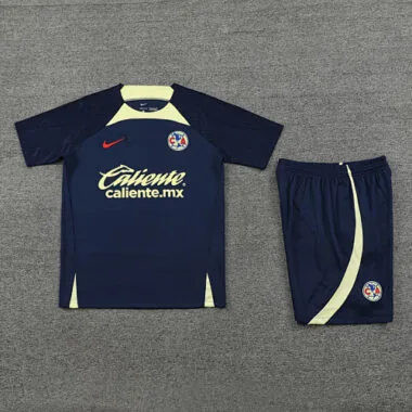 24-25 Club America trainingspakken, marineblauwe tenues, voetbalshirts