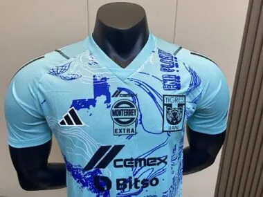 23-24 Tigres UANL - Equipamento de Edição Especial, Versão de Jogador, Camisola Azul de Futebol