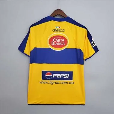 01-02 Camisetas de fútbol del Tigres UANL (equipo local, diseño retro)