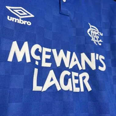 87-90 Rangers thuisretro-tenue, vintage sportshirt