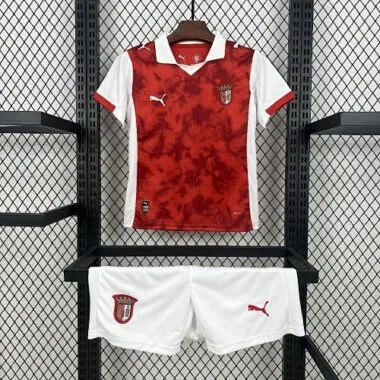 25-26 Braga Home Kids Kit Soccer T-Shirt AAAAJersey Supply Yupoo