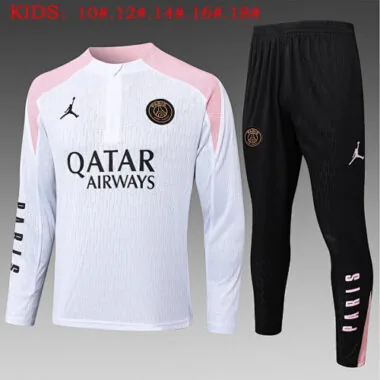 25-26 PSG White Kids Kit tracksuit Kit Soccer T-Shirt AAAAJersey Supply Yupoo