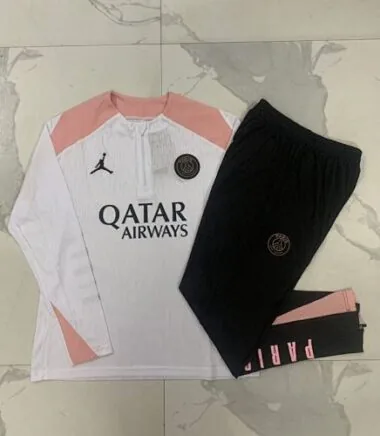 25-26 PSG White Kids Kit tracksuit Kit Soccer T-Shirt