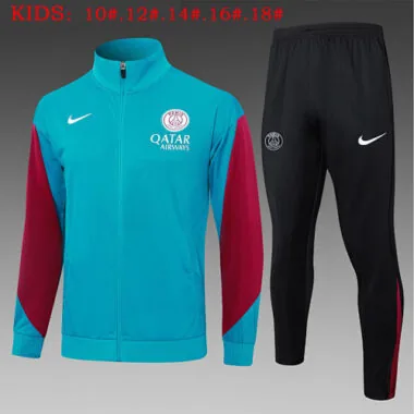 25-26 PSG Blue Kids Kit Jackets Kit Soccer T-Shirt AAAAJersey Supply Yupoo