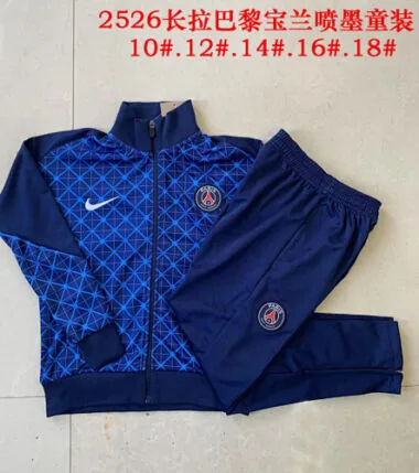 25-26 PSG Blue Kids Jackets Kit Soccer T-Shirt