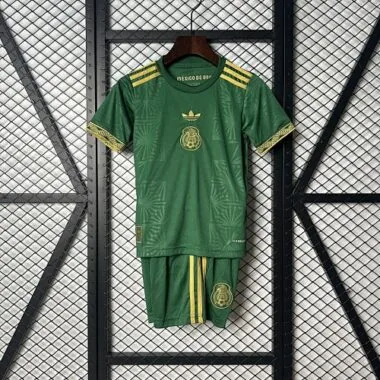2025 Mexico Gold Cup Kid Kits Green Special Edition Youth Apparels AAAAJersey Supply Yupoo