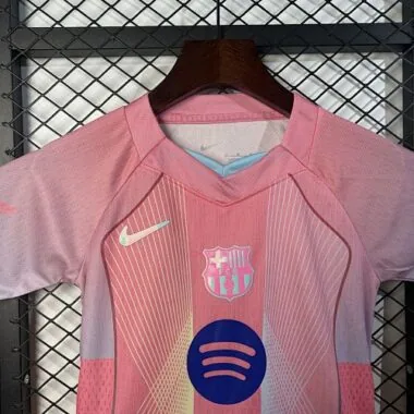 25-26 Barcelona Pink Special Edition Kid Kits Youth Apparels
