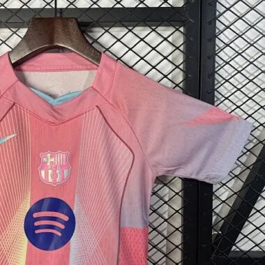 25-26 Barcelona Pink Special Edition Kid Kits Youth Apparels