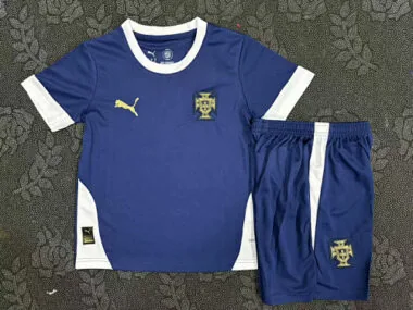 25-26 Portugal Blue Kids Kit Training Soccer AAAAJersey Yupoo