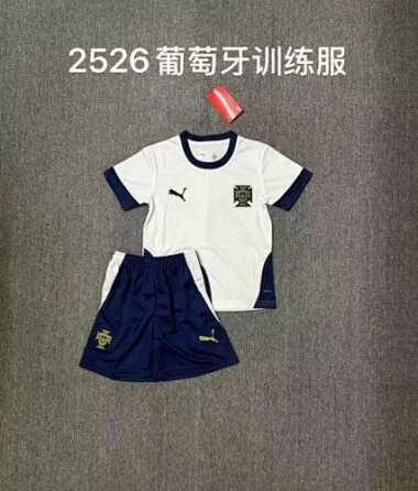 25-26 Portugal White Kids Kit Training Soccer AAAAJersey Yupoo