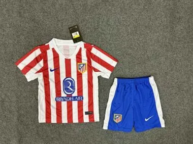 25-26 Atletico Madrid Home Kids Kit Soccer AAAAJersey Yupoo
