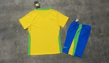 2025 Brazil Home Kid Kits Soccer