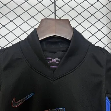 24-25 Barcelona Away Black Kids Kit Soccer