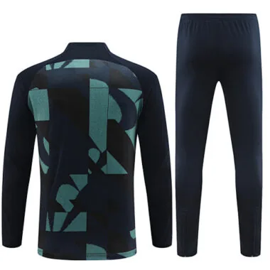 23-24 Barcelona Adults And Kids Training Suits Black&Green Tracksuits Jerseys World