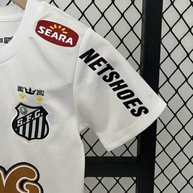 11-12 Santos Home Retro Kids Kit Size:16-28 Soccer Jersey