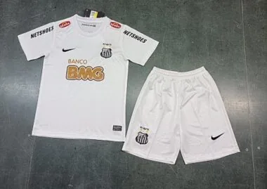 11-12 Santos Home Retro Kids Kit Size:16-28 Soccer Jersey