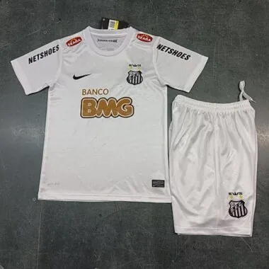 11-12 Santos Home Retro Kids Kit Size:16-28 Soccer Jersey
