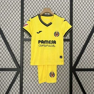 24-25 Villarreal Home Kid Kits Youth Apparels Football AAAAJersey Yupoo