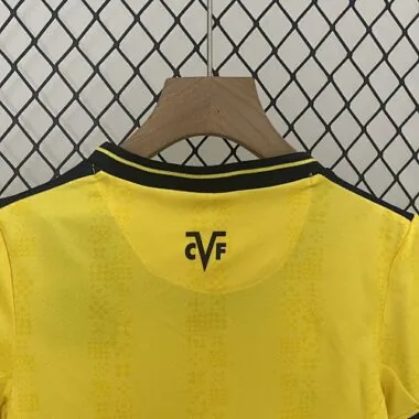 24-25 Villarreal Home Kid Kits Youth Apparels Football