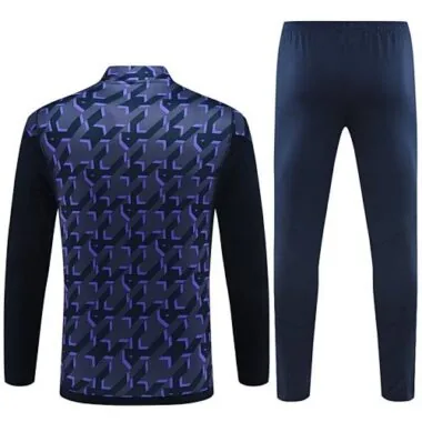 23-24 Real Madrid Adults And Kids Training Suits Navy Long Sleeve Tracksuits Cheap Jerseys Yupoo