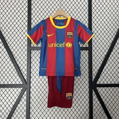 10-11 Barcelona Home Retro Kids Kit Size:16-28 Football Jersey Yupoo
