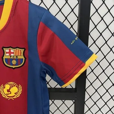 10-11 Barcelona Home Retro Kids Kit Size:16-28 Football Jersey