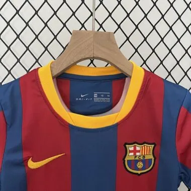 10-11 Barcelona Home Retro Kids Kit Size:16-28 Football Jersey