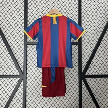 10-11 Barcelona Home Retro Kids Kit Size:16-28 Football Jersey