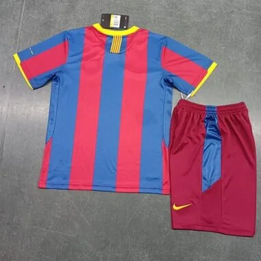 10-11 Barcelona Home Retro Kids Kit Size:16-28 Football Jersey