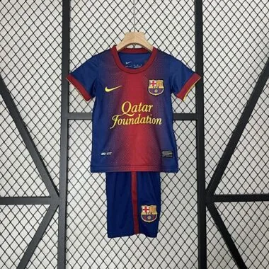 12-13 Barcelona Home Retro Kids Kits Children Shirt Soccer Jersey Yupoo