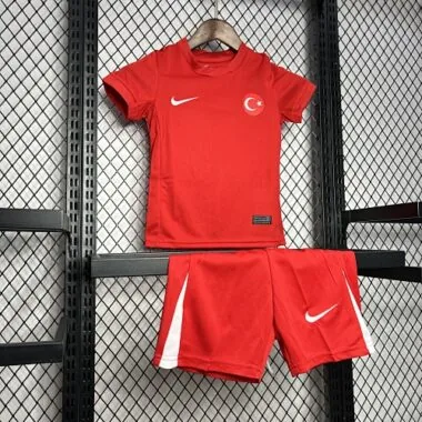 2024 Turkey Away Kid Kits UEFA Euro Youth Apparels Football